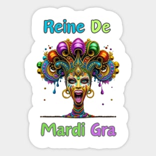 "Vintage Carnival Dreams: Mardi Gras Queen Bliss" - Cajun Party New Orleans Sticker